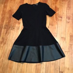 Aqua black fit and flare dress